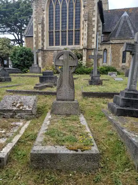 Solar cross on a tombstone, London
